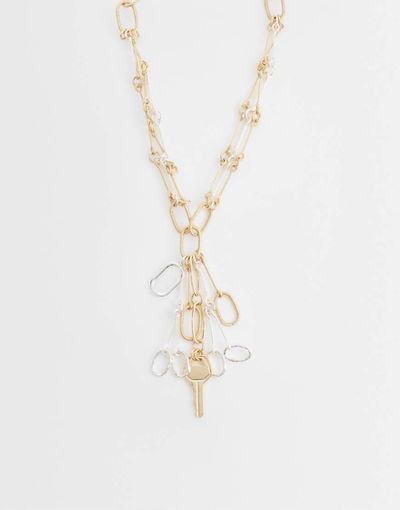 Mango Mango key charm chain necklace in gold tone