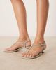 Mango Mango kitten heel ankle strap sandals in sage green - 4