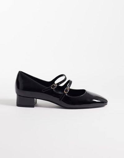 Mango Mango kitten heel Mary Janes in black