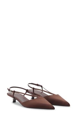 MANGO MANGO Kitten Heel Pointed Toe Slingback Pump