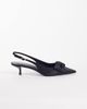 Mango Mango kitten heel pumps with bow detailing in black - 1