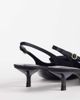 Mango Mango kitten heel pumps with bow detailing in black - 4