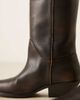 Mango Mango knee high cowboy boots in brown - 4
