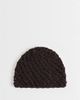 Mango Mango knit beanie hat in chocolate-Brown - 1