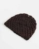 Mango Mango knit beanie hat in chocolate-Brown - 3