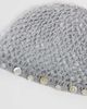 Mango Mango knit beanie hat with button detailing in gray - 2