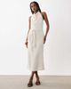 Mango Mango knit belted halterneck maxi dress in cream-Neutral - 2