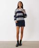 Mango Mango knit polo shirt in blue and gray - 2