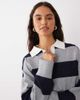 Mango Mango knit polo shirt in blue and gray - 3