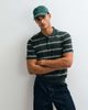 Mango Mango knit polo shirt in green stripes - 1