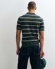 Mango Mango knit polo shirt in green stripes - 2