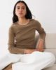 Mango Mango knit sweater with contrast trim in beige-Neutral - 1