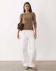 Mango Mango knit sweater with contrast trim in beige-Neutral - 3