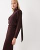 Mango Mango knitted high neck midi dress in brown - 1