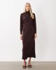 Mango Mango knitted high neck midi dress in brown - 3