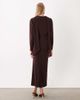 Mango Mango knitted high neck midi dress in brown - 4