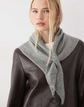 Mango Mango knitted neck scarf in gray