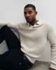 Mango Mango knitted revere collar sweater in cream-NEUTRAL - 3