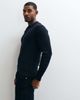 Mango Mango knitted revere collar sweater in navy - 2