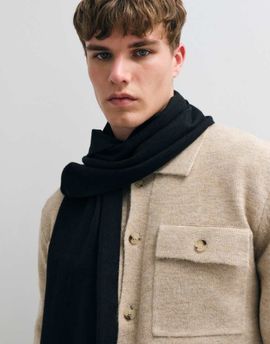 Mango Mango knitted scarf in black