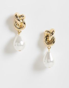 Mango Mango knot drop earring in gold