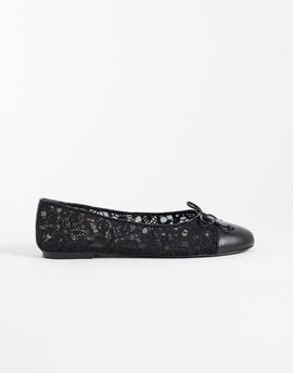 Mango Mango lace ballet flat in black