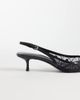 Mango Mango lace detail pointed heeled slingbacks in black - 4