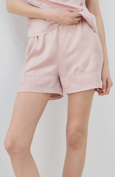 MANGO MANGO Lace Detail Short Pajama Bottoms