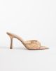 Mango Mango lace heeled mules in cream-Neutral - 1