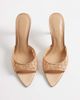 Mango Mango lace heeled mules in cream-Neutral - 2