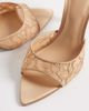 Mango Mango lace heeled mules in cream-Neutral - 3