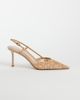 Mango Mango lace slingback heels in beige-Neutral - 1