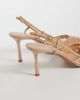 Mango Mango lace slingback heels in beige-Neutral - 4
