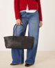 Mango Mango large leather tote in black - 1