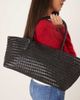 Mango Mango large leather tote in black - 2