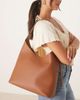 Mango Mango large shoulder bag with adjustable straps in tan-Brown - 1