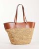 Mango Mango large woven shoulder bag in beige-Neutral - 4