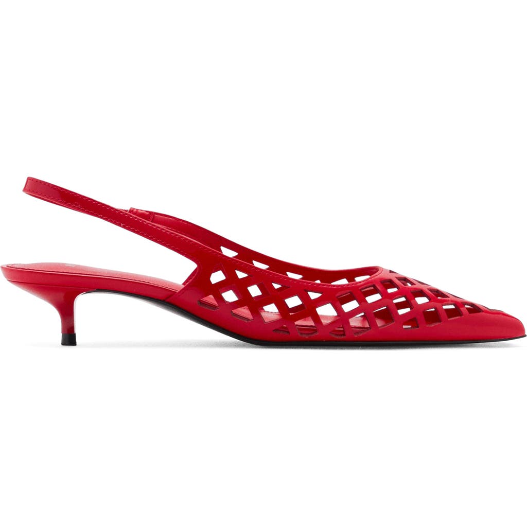 MANGO MANGO Laser Cut Pointed Toe Slingback Pump