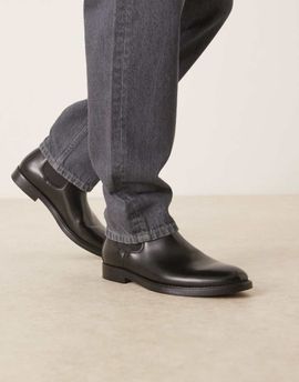 Mango Mango leather chelsea boots in black