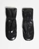 Mango Mango leather faux fur lined gloves in deep black - 3
