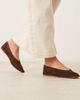 Mango Mango leather flat shoes in ivory-White - 1