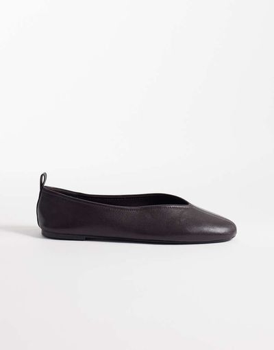 Mango Mango leather flats in brown