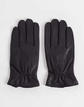 Mango Mango leather gloves in brown
