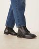 Mango Mango leather lace up boots in black - 1