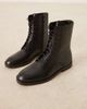 Mango Mango leather lace up boots in black - 2