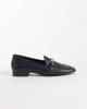 Mango Mango leather loafers with gold hardware in black - 1
