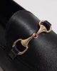 Mango Mango leather loafers with gold hardware in black - 2