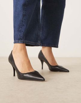 Mango Mango leather pointed heels in black