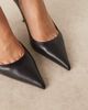 Mango Mango leather pointed heels in black - 4