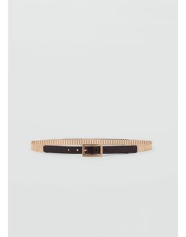 Mango Mango leather slim hardware belt in brown